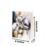 Abstract Floral Gift Bag – Elegant White & Gold Flowers