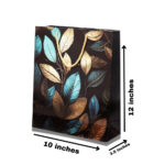 Elegant Gold & Teal Leaf Gift Bag