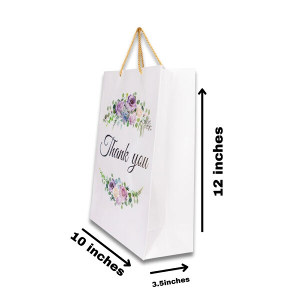 Elegant Floral Thank You Bag - Decorative Gift Packaging for Special Occasions