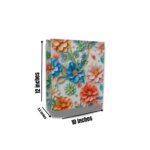 Premium Floral paper gift bag – 10x12x3.5 inches | 250 gsm | stylish & strong