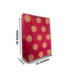 Red Polka Dot Paper Gift Bag – 120 GSM Eco-Friendly Kraft Paper, 12x16x5 Inches, Reusable Gift & Shopping Bag