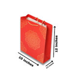 Festive Red & Gold Foil Gift Bag – Premium Ethnic Design