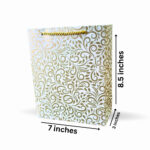 Premium Festive Printed Paper Gift Bag with Rope Handle (7 × 8.5 × 3 Inch)