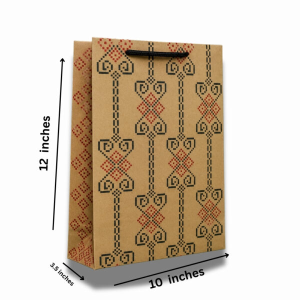 Brown Heritage Kraft Paper Bag with Rope Handle (10 ×14× 4 Inch)
