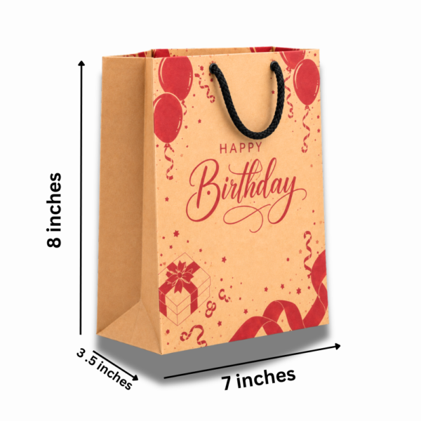 Happy Birthday Brown Paper Gift Bag