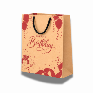 Happy Birthday Brown  Paper Gift Bag