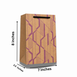 Premium Geometric Printed Kraft Paper Gift Bag