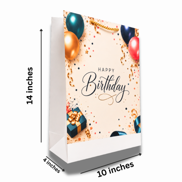 Premium Happy Birthday Printed Paper Gift Bag – Large Size
