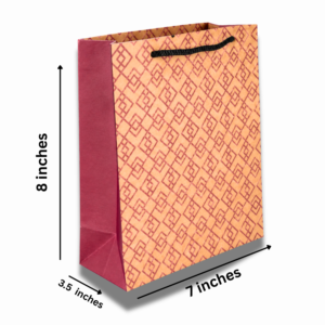 Premium Maroon Geometric Printed Paper Gift Bag