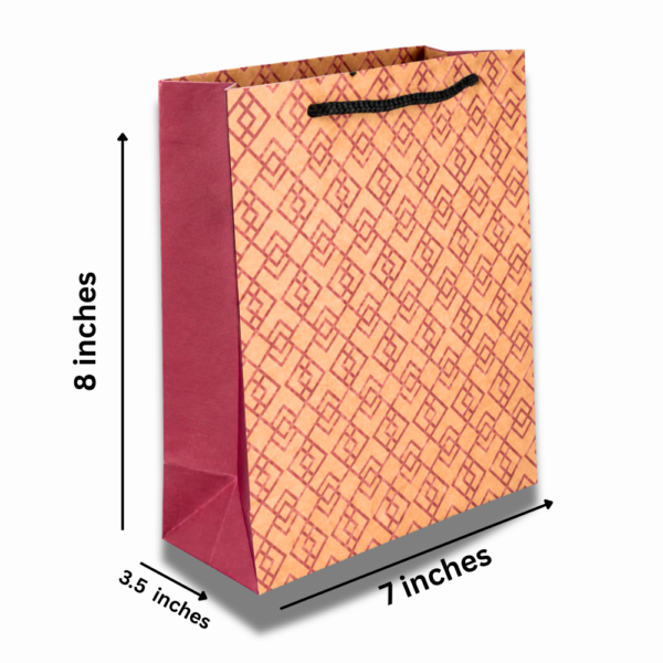 Premium Maroon Geometric Printed Paper Gift Bag
