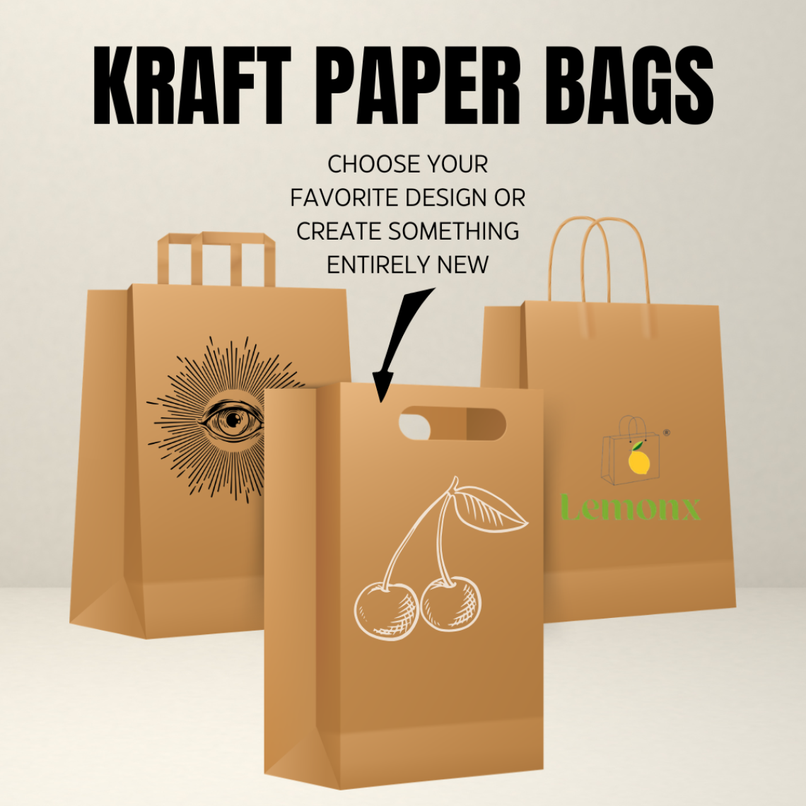 gift paper bags - stylish custom printed bags by Lemonx