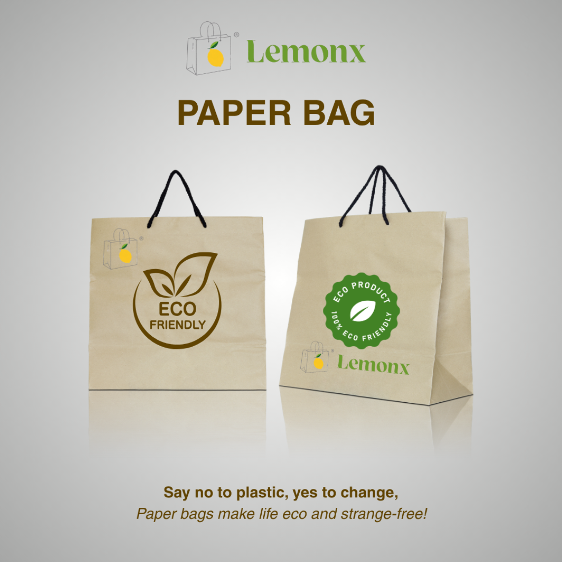 paper bag manufacturer in India - custom printed bags by Lemonx